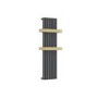 Gunmetal Vertical Single Panel Radiator with Brass Towel Bars 1200 x 500mm - Iraya