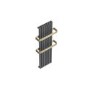 Gunmetal Vertical Single Panel Radiator with Brass Towel Bars 1200 x 500mm - Iraya