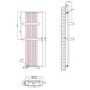 Gunmetal Vertical Single Panel Radiator with Brass Towel Bars 1600 x 500mm - Iraya