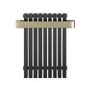 Gunmetal Single Panel Radiator with Brass Towel Bar 600 x 600mm - Iraya