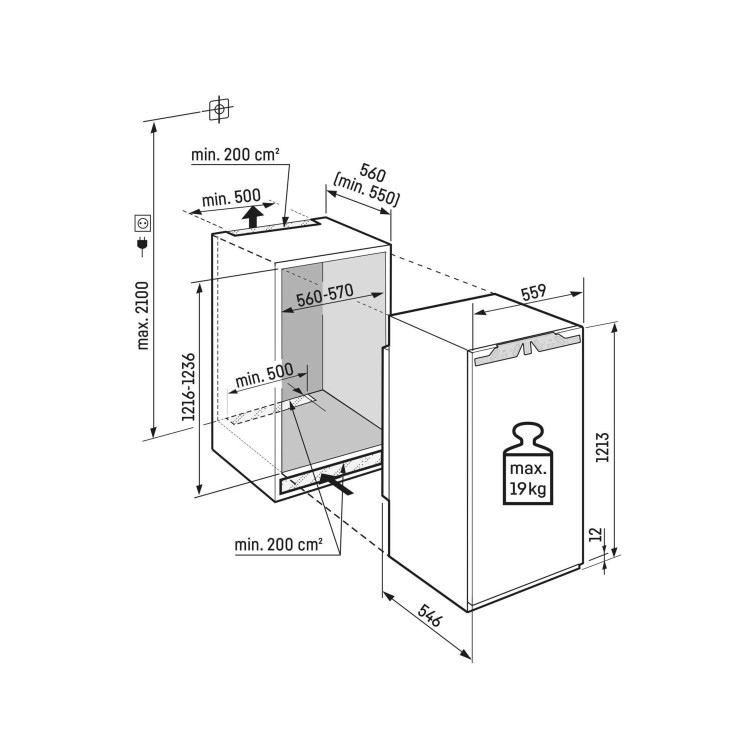 Liebherr 191 Litre In-column Integrated Fridge With BioFresh