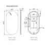 ONLY OPENED - Oval Backlit Heated Bathroom Mirror with Lights 500 x 1000mm - Irena