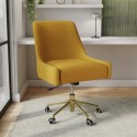 IRS003 Mustard Fabric Swivel Armless Office Chair - Iris