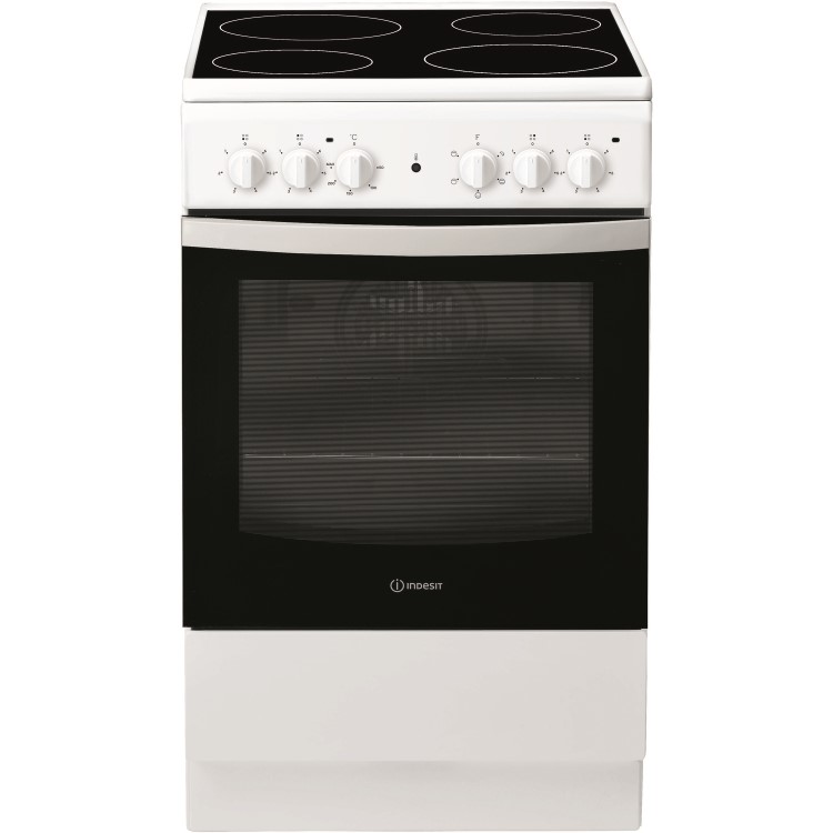 Refurbished Indesit IS5V4KHW 50cm Single Oven Electric Cooker With Ceramic Hob White