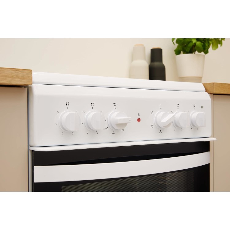 Refurbished Indesit IS5V4KHW 50cm Single Oven Electric Cooker With Ceramic Hob White