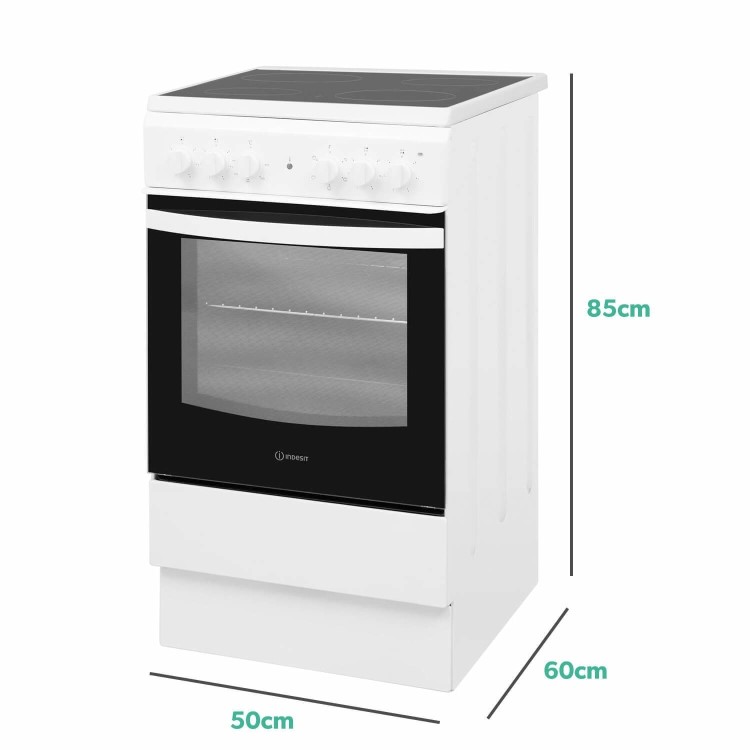 Indesit IS5V4KHW 50cm Electric Cooker - White