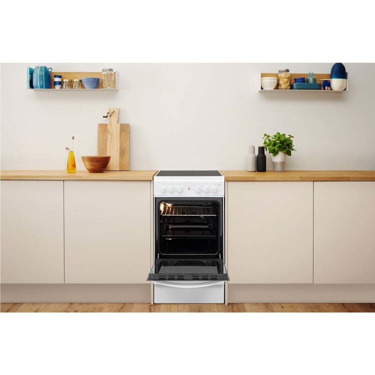 Indesit IS5V4KHW 50cm Electric Cooker - White
