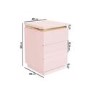 Pink High Gloss 3 Drawer Bedside Table with Metallic Trim - Isabella