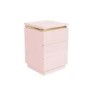 Pink High Gloss 3 Drawer Bedside Table with Metallic Trim - Isabella