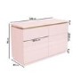 Pink High Gloss Wide Chest of Drawers with a Gold Trim - Isabella 