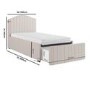 Cream Upholstered Single Bed Frame with Storage Drawer - Isabelle