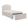 Cream Upholstered Single Bed Frame with Storage Drawer - Isabelle