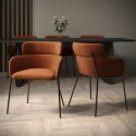 A2/ISL003A ALMOST PERFECT - Set of 2 Rust Velvet Curved Dining chairs - Isla