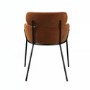 Set of 4 Burnt Orange Velvet Curved Dining Chairs - Isla