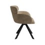 Set of 2 Beige Faux Leather Curved Swivel Dining Chairs - Isla