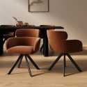 ISL014 Set of 2 Burnt Orange Curved Swivel Dining Chairs - Isla