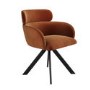Set of 2 Burnt Orange Curved Swivel Dining Chairs - Isla