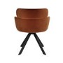 Set of 2 Burnt Orange Curved Swivel Dining Chairs - Isla