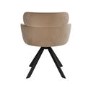 Set of 2 Beige Velvet Curved Swivel Dining Chairs - Isla