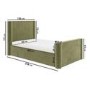 Kids Green Velvet Single Bed Frame with Storage Drawer - Isadora
