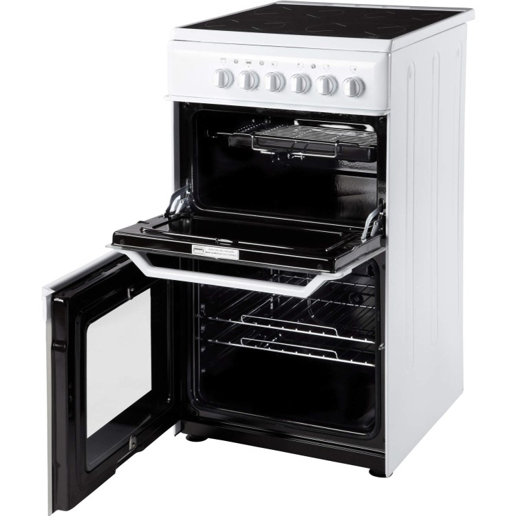 Indesit IT50CWS 50cm Double Cavity Electric Cooker With Ceramic Hob White
