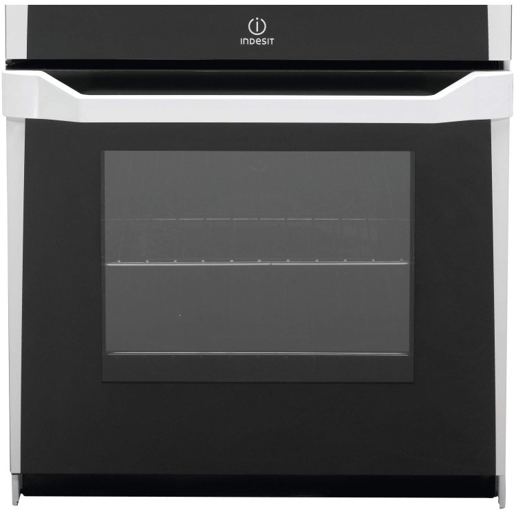 Indesit IT50CWS 50cm Double Cavity Electric Cooker With Ceramic Hob White