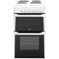 Indesit IT50EWS 50cm Double Cavity Electric Cooker With Solid Plate Hob White