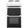 Indesit IT50EWS 50cm Double Cavity Electric Cooker With Solid Plate Hob White