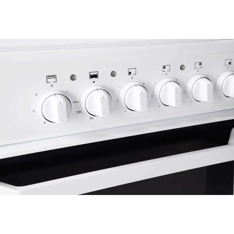 Indesit IT50EWS 50cm Double Cavity Electric Cooker With Solid Plate Hob White