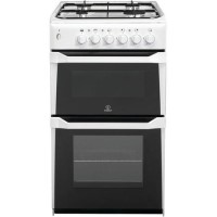 Indesit IT50GW 50cm Double Cavity Gas Cooker - White