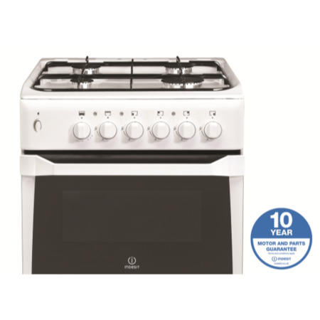 Indesit IT50GW 50cm Double Cavity Gas Cooker - White