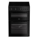 A2/IT60V9KMB Refurbished Indesit IT60V9KMB 60cm Twin Cavity Electric Cooker Black