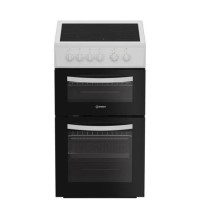 Indesit 50cm Twin Cavity Electric Cooker - White