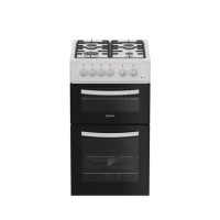 Indesit 50cm Twin Cavity Gas Cooker - White