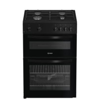 Indesit 60cm Twin Cavity Gas Cooker - Black Indesit 60cm Twin Cavity Gas Cooker - Black