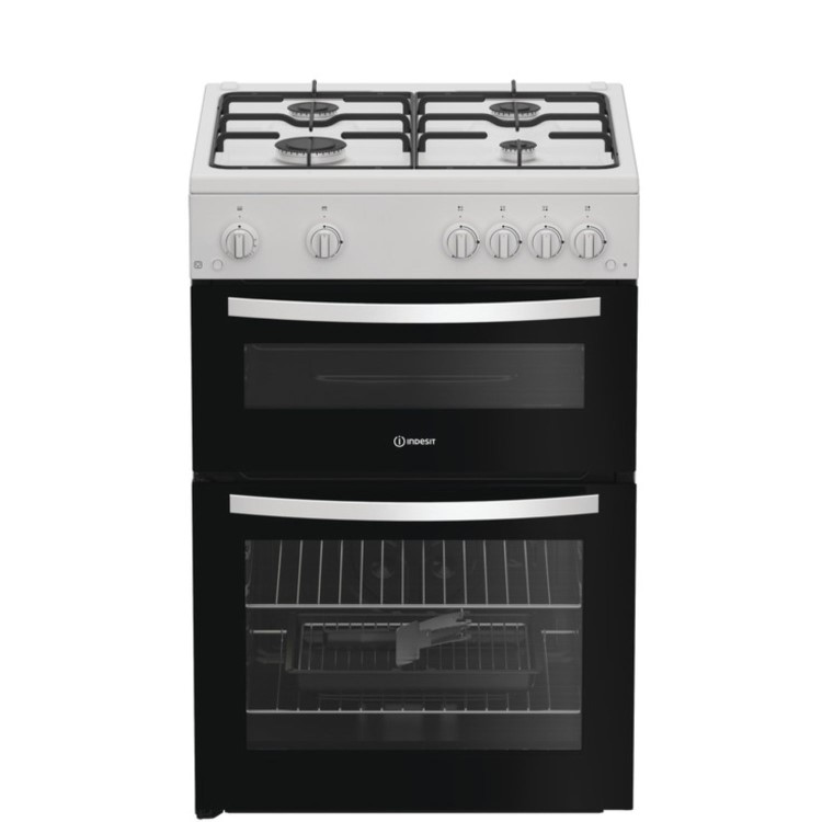 Refurbished Indesit 60cm Twin Cavity Gas Cooker - White
