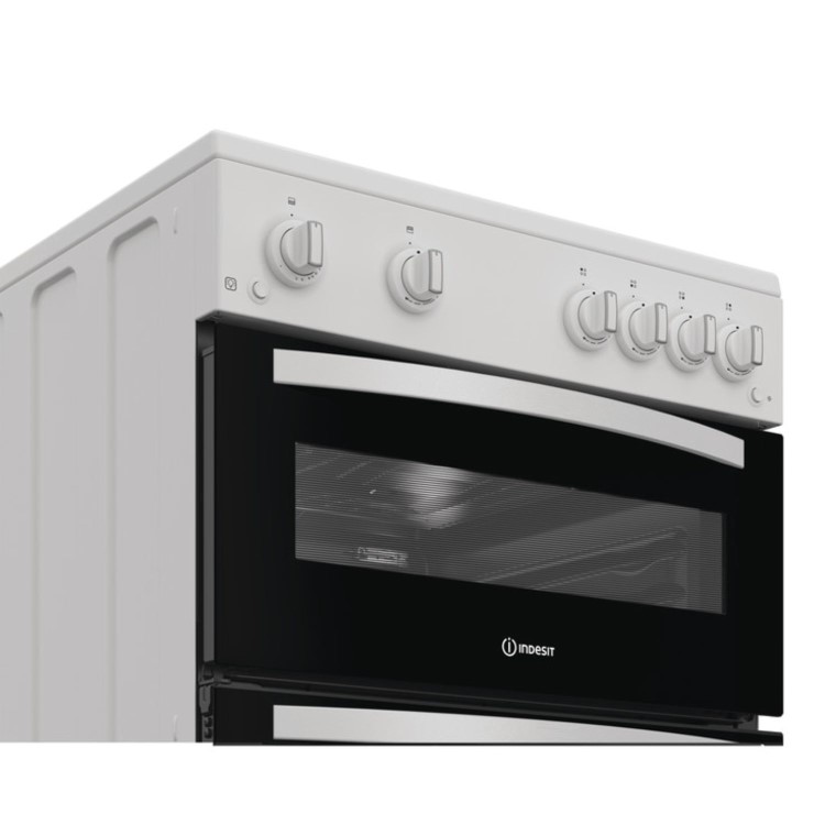 Refurbished Indesit 60cm Twin Cavity Gas Cooker - White