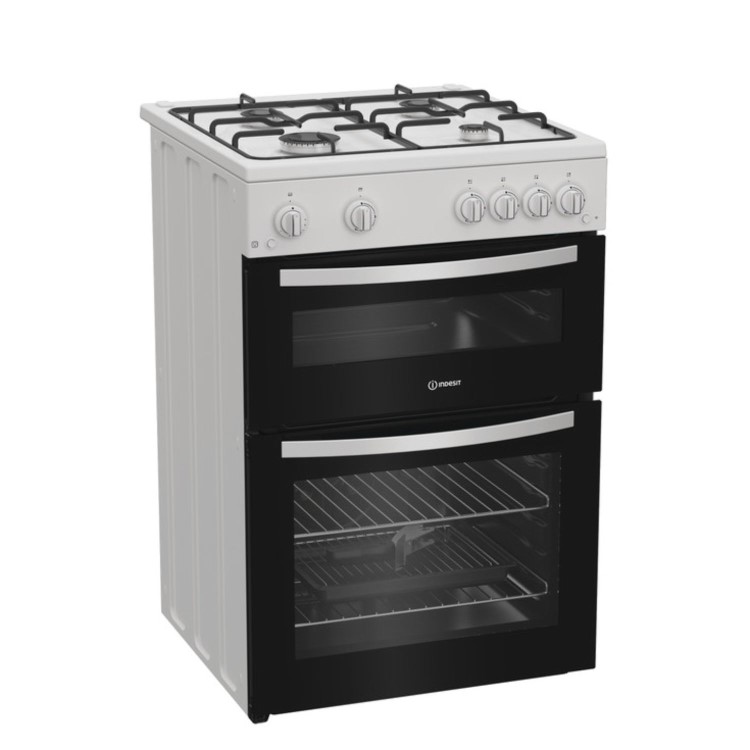 Refurbished Indesit 60cm Twin Cavity Gas Cooker - White