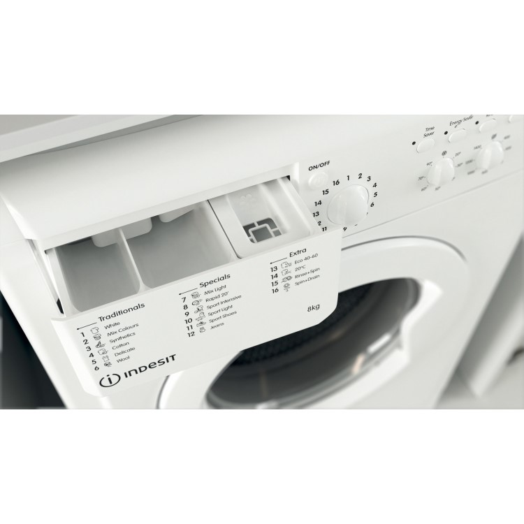 Refurbished Indesit IWC81483WUKN Freestanding 8KG 1400 Spin Washing Machine White