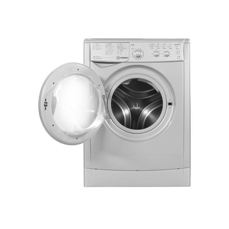 INDESIT IWDC6125S EcoTime 6kg Wash 5kg Dry 1200rpm Freestanding Washer Dryer - Silver