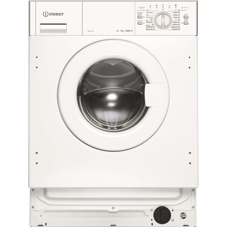 Indesit Super Efficient 7kg 1200rpm Integrated Washing Machine - White