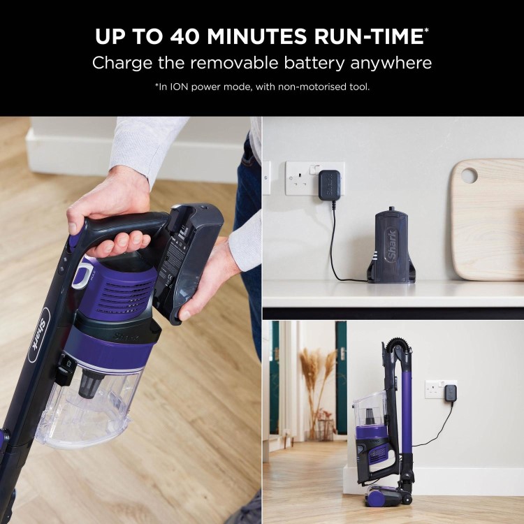 Refurbished Shark IZ202UKT Anti Hair Wrap Pet Cordless Vacuum Cleaner Purple