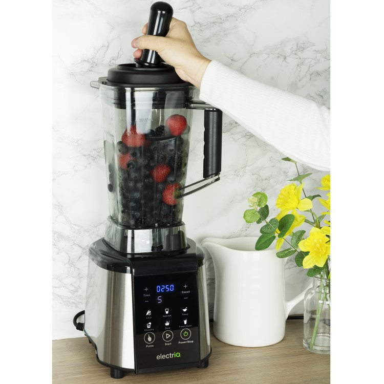Refurbished electriQ 1250W Multi Functional Blender - Smoothie and Soup Maker with Digital Controls - Black