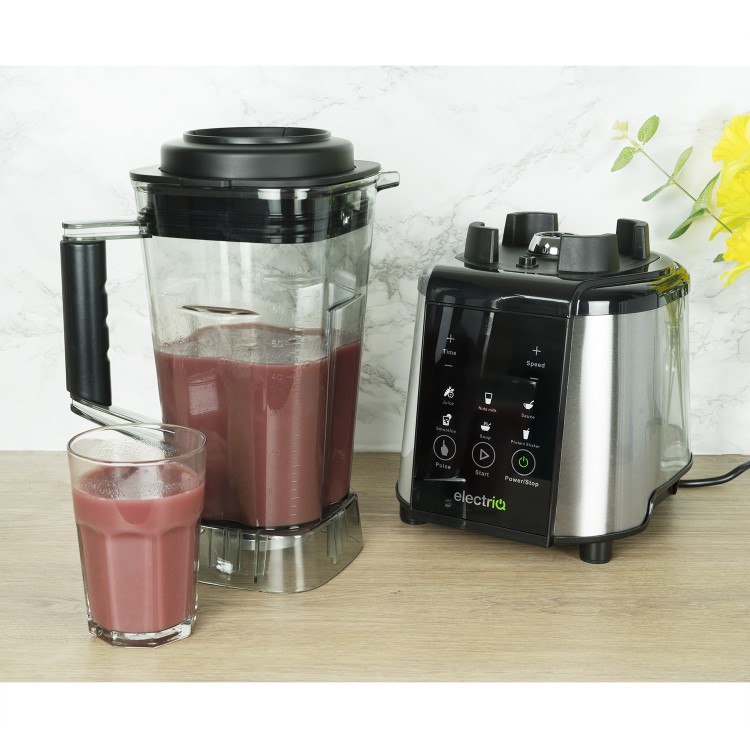 Refurbished electriQ 1250W Multi Functional Blender - Smoothie and Soup Maker with Digital Controls - Black