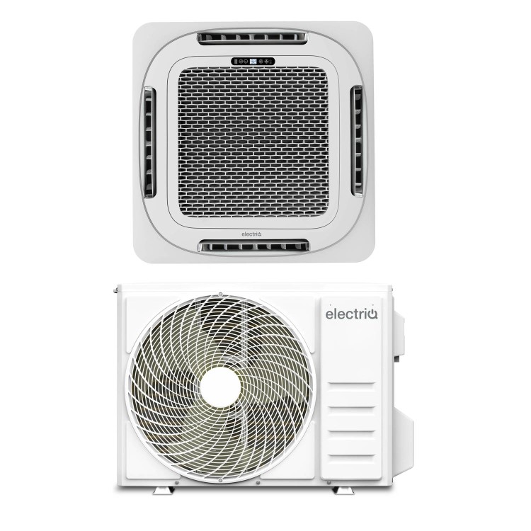 electriQ iQool 18000 BTU Smart A++ Single Split Ceiling Cassette Air Conditioner with Heat Pump - 5m Pipe Kit Included