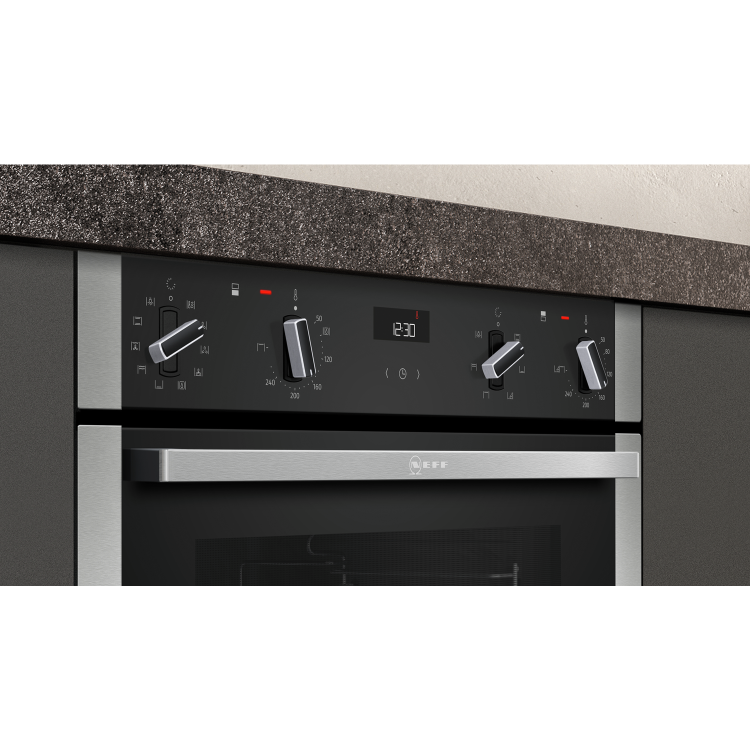 Refurbished Neff N50 J1ACE4HN0B 60cm Double Built Under Electric Oven With Catalytic Cleaning Stainless Steel
