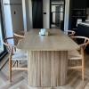 Large Light Oak Extendable Dining Table - Seats 6-8 - Jarel