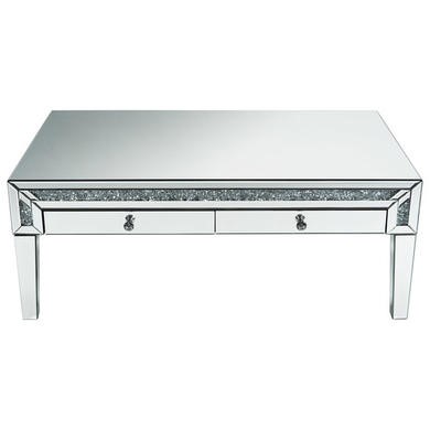 Mirrored Coffee Table With Drawers, Round Mirrored Coffee Tables With Diamond Gems
