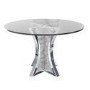 Round Mirrored Dining Table with Glass Top & Crushed Diamond Effect - Seats 4 - Jade Boutique