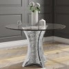 Round Mirrored Dining Table with Glass Top &amp; Crushed Diamond Effect - Seats 4 - Jade Boutique
